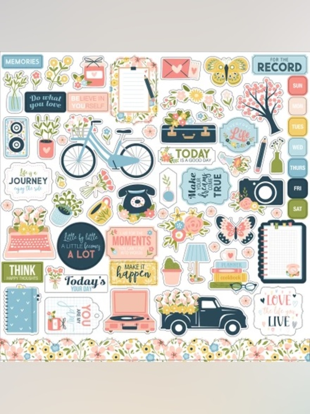 📸 Echo Park Day In The Life No. 2 12x12 Planner Sticker Sheet 🦋